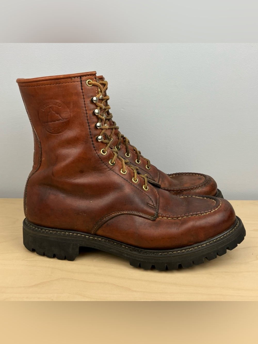 Vintage Dexter Men’s Size 9.0 Wide Brown Leather Moc Toe Work Boots Insulated